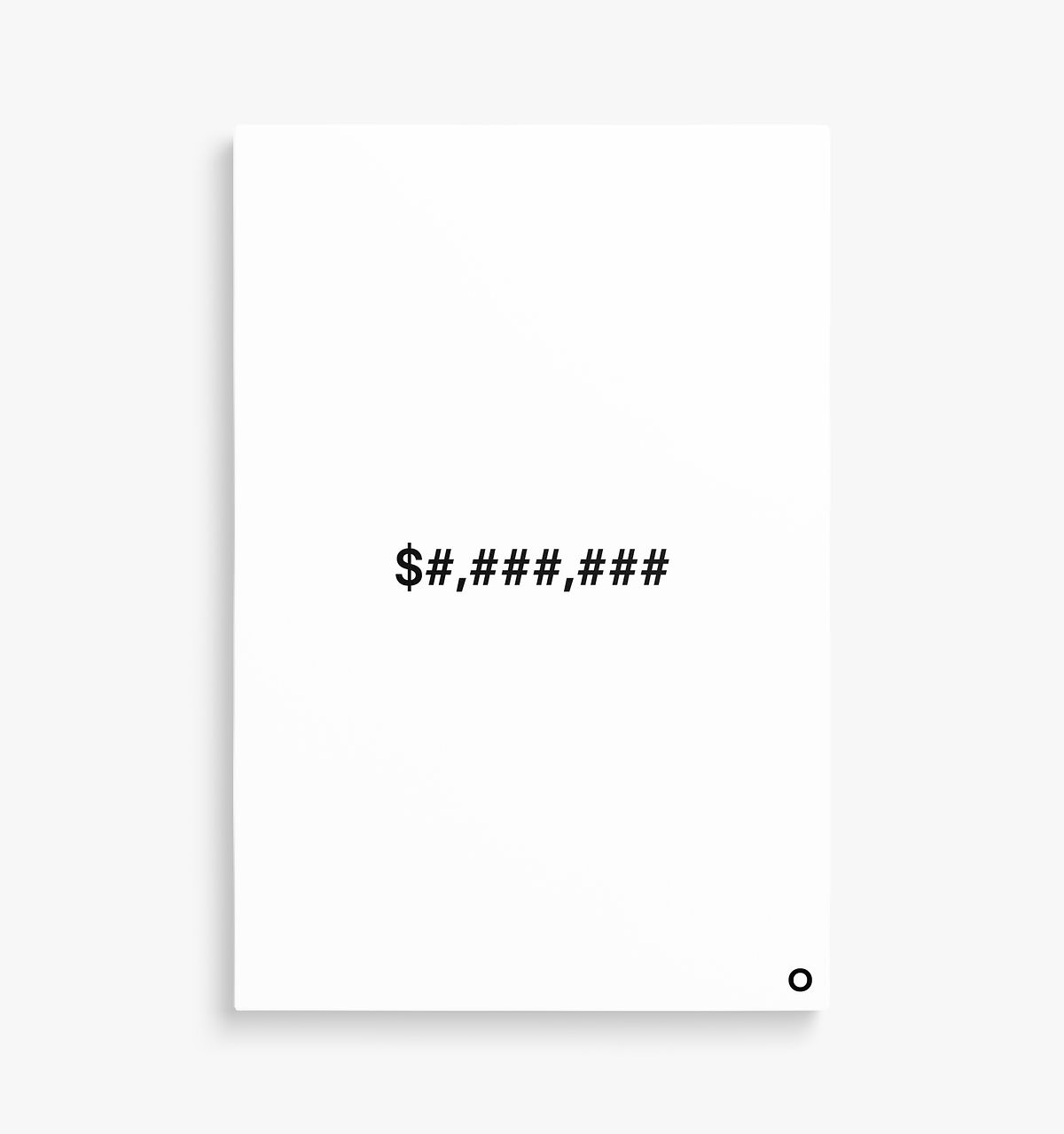 Price Up Front - Canvas - $Custom - White